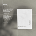 A DNA & Bioage product with identity and background information.