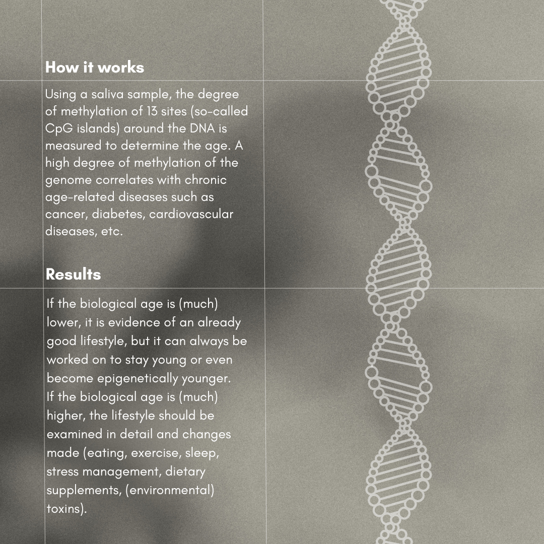 How DNA & Bioage product works and its results on the page.