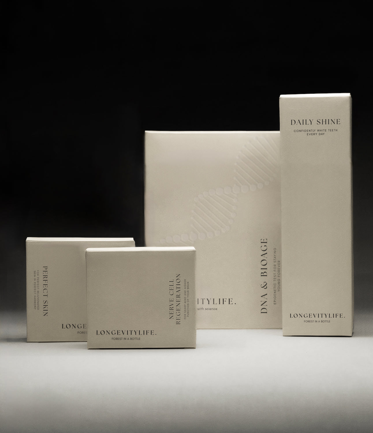 Packaging design for the DNA Collection, showcasing modern aesthetics and innovative branding elements.