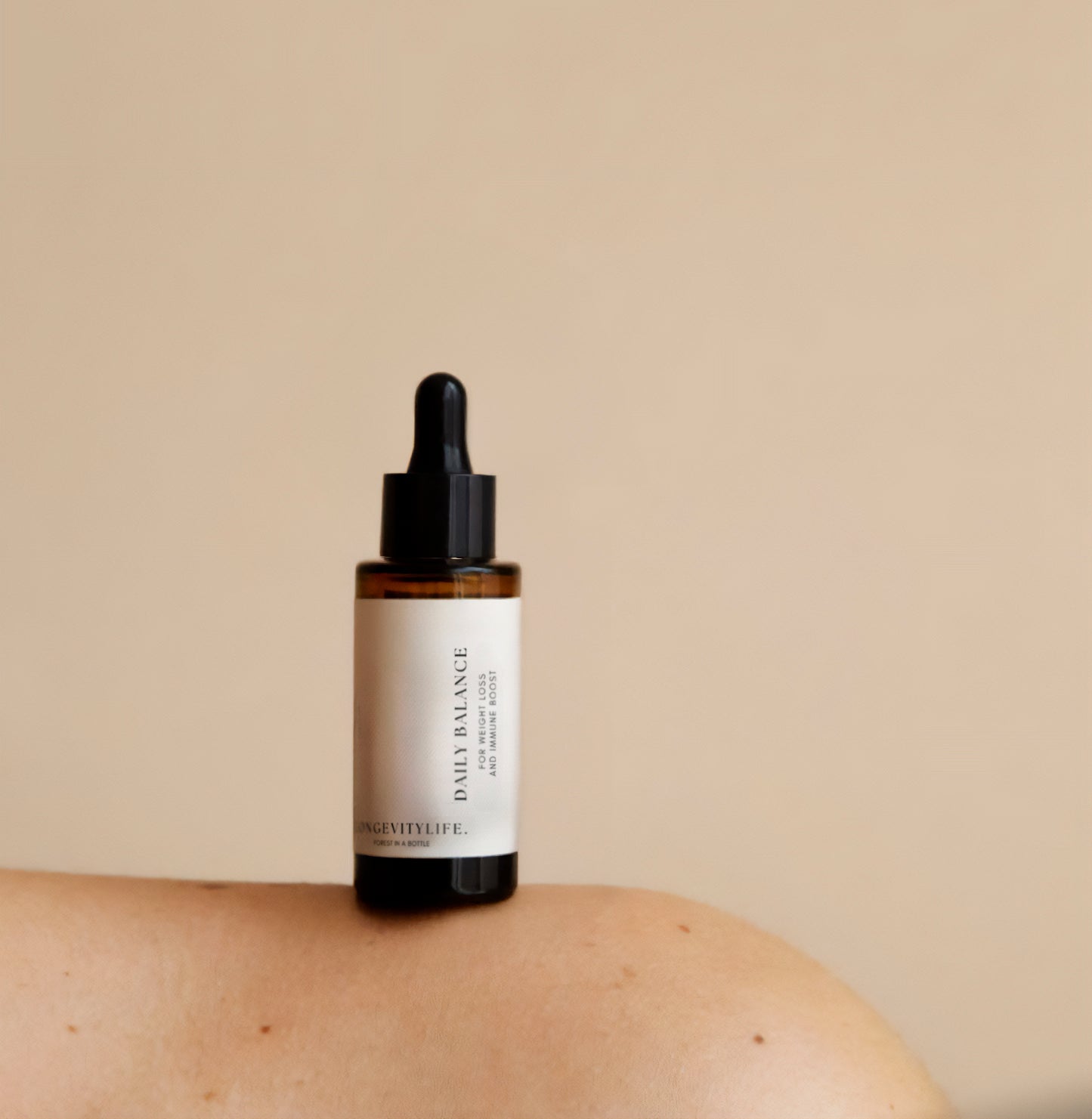 Daily Balance product by LongevityLife, on the body