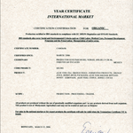 The certificate that implies the quality of the products.