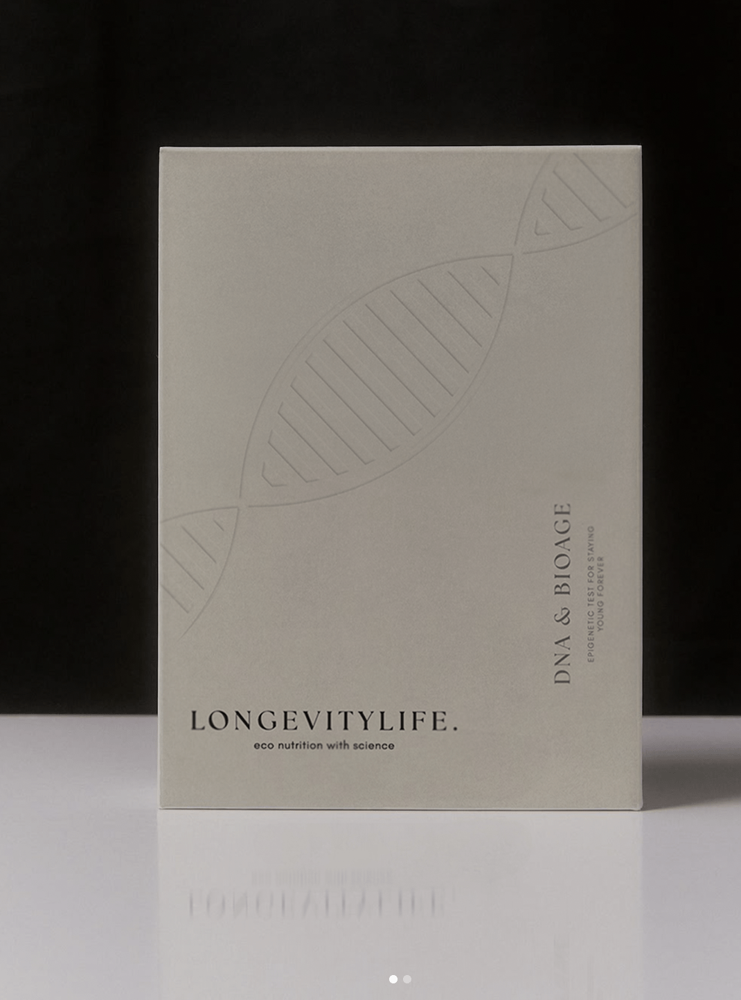 A DNA text on top of a white table.