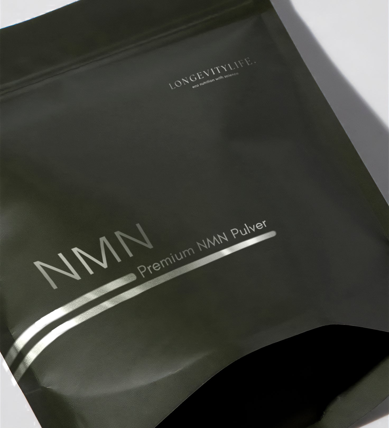 A close up of the NMN green bag.