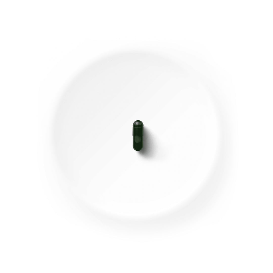 A white background and in the middle a green LongevityLife capsule.