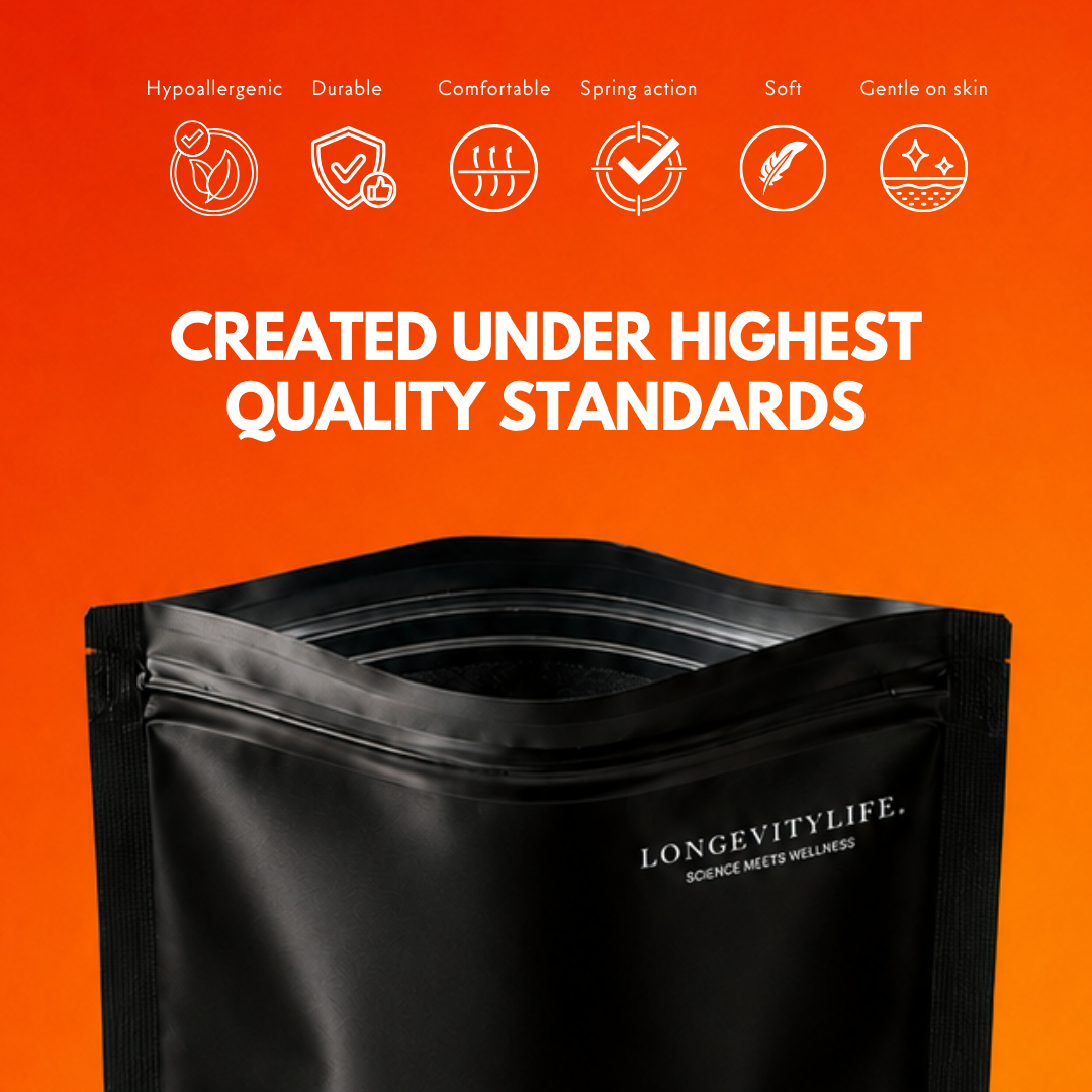 Opened nasal strips pouch with icons for material properties such as skin-friendly and soft