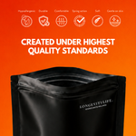 Opened nasal strips pouch with icons for material properties such as skin-friendly and soft