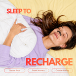 Woman wearing a nasal strip lying relaxed in bed