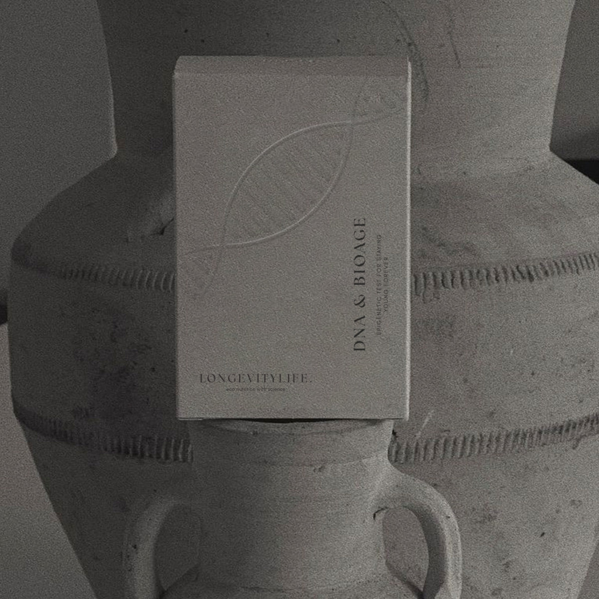 A box of Bioage on top of a ceramic piece.