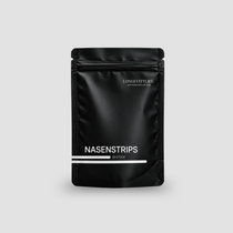 Beutel LongevityLife Silk-Nasenpflaster, 30 Stück, auf hellgrauem Hintergrund