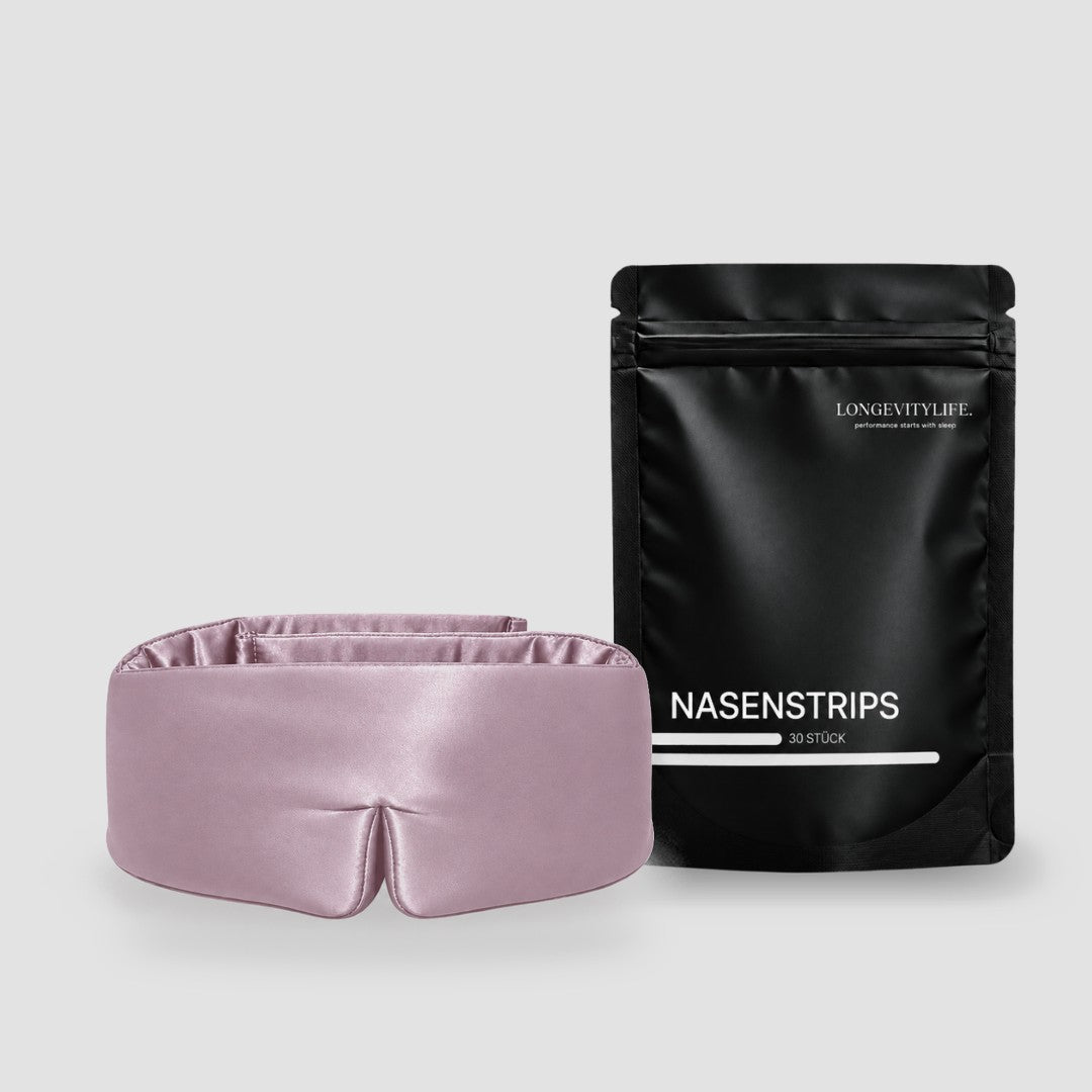 Deep Sleep Bundle: Silk-Schlafmaske in Rosa und Silk-Nasenpflaster, 30 Stück